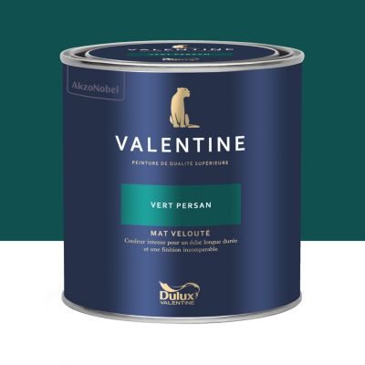 Peinture intérieure couleur mur et plafond Valentine mat velouté vert persan 0,5L