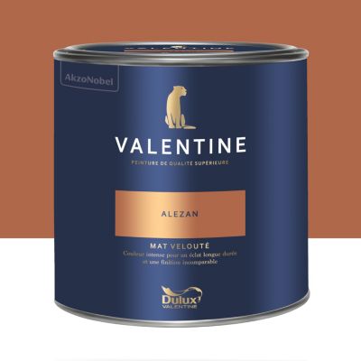 Peinture intérieure couleur mur et plafond Valentine mat velouté rouge alezan 2L