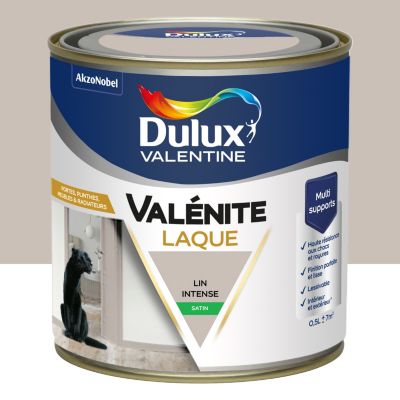 Laque Valénite Dulux Valentine Acrylique satin blanc lin intense 500ml