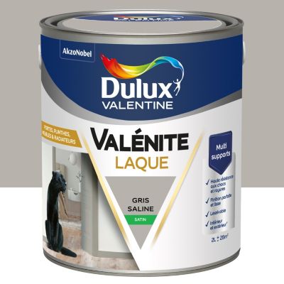 Laque Valénite Dulux Valentine Acrylique satin blanc gris saline 2L