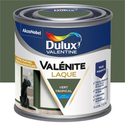 Laque acrylique vert tropical mat velouté Dulux Valentine Valénite 125 ml