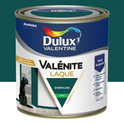 Laque Valénite Dulux Valentine Acrylique satin vert emeraude 500ml