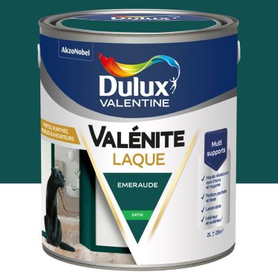 Laque Valénite Dulux Valentine Acrylique satin vert emeraude 2L