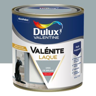 Laque Valénite Dulux Valentine Acrylique brillant bleu gris de brume 500ml