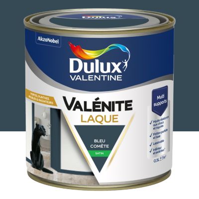 Laque Valénite Dulux Valentine Acrylique satin bleu comète 500ml