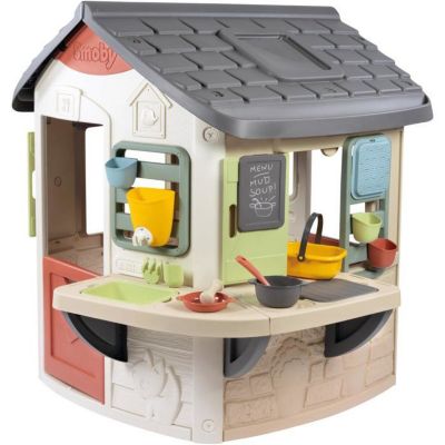 Smoby Life - Mud Cooking House - Fabriquée en France - Matière Recyclée - 16 accessoires - Dès 2 ans