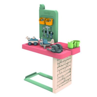 Smoby Life - Atelier de bricolage adapté aux maison Smoby - Fabriquée en France - Matiere Recyclée - 39 accessoires - Des 2 a