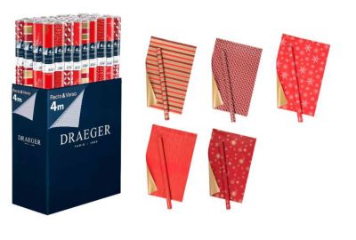 Papier cadeau Noël prestige 4m Draeger - 3 à 5 motifs