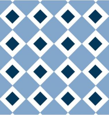 6 carreaux adhésifs motif mini losanges bleus L.15 x H.15 x l.0,4cm