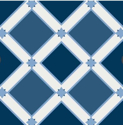 6 carreaux adhésifs motif losange etoile bleue L.15 x H.15 x l.0,4cm