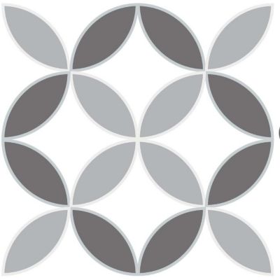 8 carreaux adhésifs motif fleur grise L.10 x H.10 x l.0,4cm