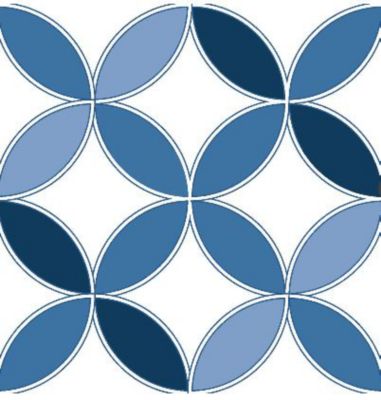 8 carreaux adhésifs motif fleur pétale bleu L.10 x H.10 x l.0,4cm