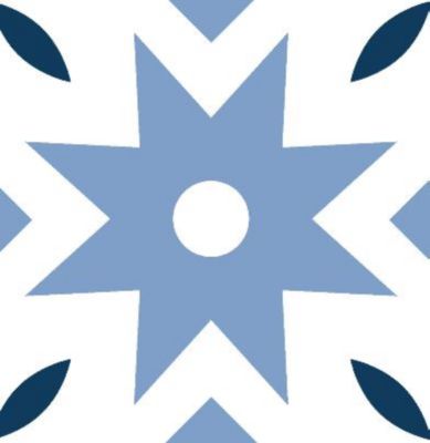 8 carreaux adhésifs motif Dugommier bleu L.10 x H.10 x l.0,4cm