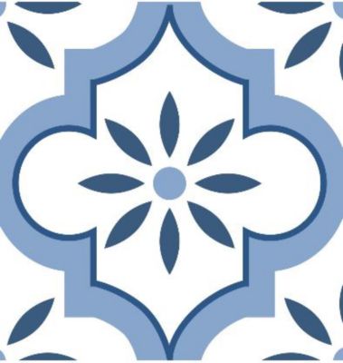 8 carreaux adhésifs motif Marrakech bleu L.10 x H.10 x l.0,4cm