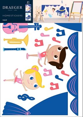 Sticker Enfant Musicien danseuse 49x69 cm