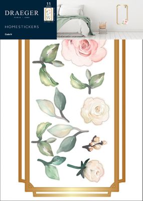 Sticker Finition Gold Fleurs Cadre 49x69 cm