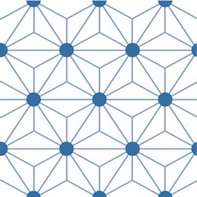 Lot de 6 carreaux adhesifs Draeger la carterie fleur bleu L.15 x l.15 cm