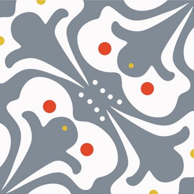 Lot de 6 carreaux adhesifs Draeger la carterie gris et blanc L.15 x l.15 cm