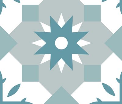 Lot de 6 carreaux adhesifs Draeger la carterie pastel L.15 x l.15 cm