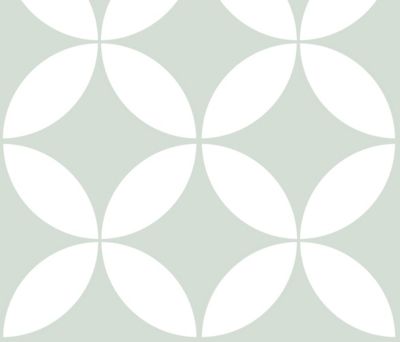 Lot de 6 carreaux adhesifs Draeger la carterie fleur vert L.15 x l.15 cm