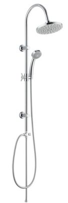 Colonne de douche sans robinetterie avec pommeau + douchette 1 jet + flexible + barre réglable  chrome  Edouard Rousseau Manolia