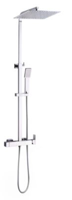 Colonne de douche mécanique avec pommeau + douchette 1 jet + flexible + barre réglable  chrome  Edouard Rousseau Gerzat