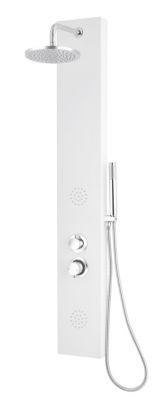 Colonne de douche hydromassante mécanique blanche  Edouard Rousseau