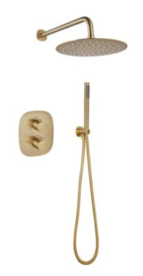 Colonne de douche encastrée thermostatique laiton brossé  Edouard Rousseau Wall
