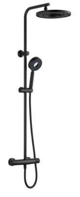 Colonne de douche thermostatique noire  Edouard Rousseau Hoop