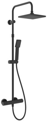 Colonne de douche complète tête carrée noir mat Edouard Rousseau