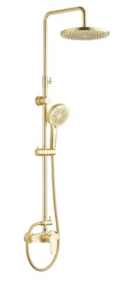 Colonne de douche mécanique doré brossé  Edouard Rousseau Deva