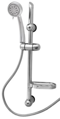 Kit de douche sans robinetterie avec douchette 3 jets + flexible + barre réglable  chrome  Edouard Rousseau Tamari