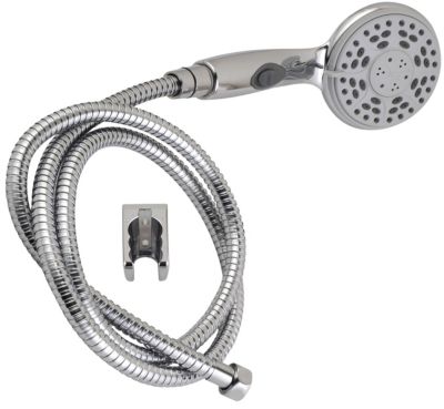 Trio douchette + flexible + support chromé Edouard Rousseau Stop