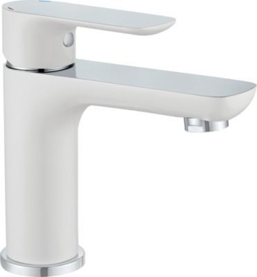 Mitigeur de lavabo chromé blanc Edouard Rousseau Milk