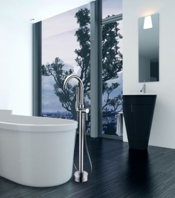 Colonne mitigeur mécanique de baignoire îlot  chrome  Edouard Rousseau