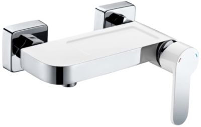 Mitigeur de douche mécanique chromé blanc Edouard Rousseau Tablette