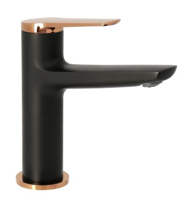 Mitigeur de lavabo noir et rose gold Edouard Rousseau Kaito