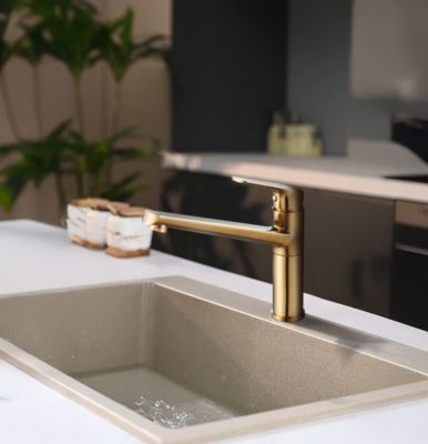 Mitigeur bas Sokar Edouard Rousseau en laiton doré - Edouard Rousseau