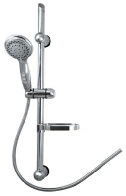 Kit de douche sans robinetterie avec douchette 3 jets + flexible + barre réglable  chrome  Edouard Rousseau Stop