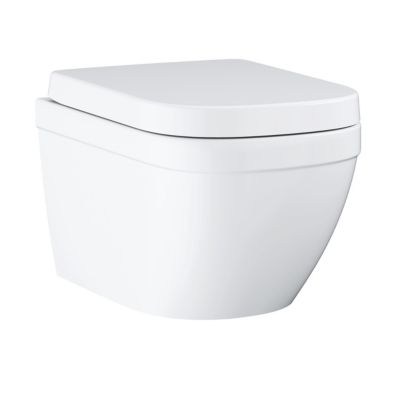 Euro ceramic WC suspendu compact sans bride avec abattant frein de chute (Eurocompact)