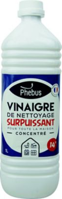 Vinaigre de nettoyage surpuissant concentré 14° Phebus 1L