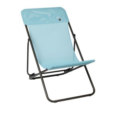 Fauteuil de relaxation métal et toile Lafuma Maxi transat bleu arctic