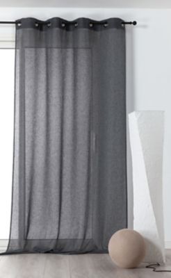 Rideau tamisant polyester Micao L.280 x l.145 cm gris