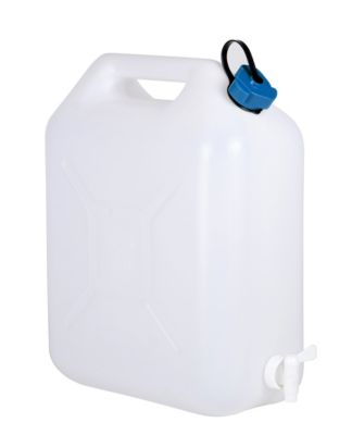 Jerrican alimentaire en plastique blanc 15 L + robinet