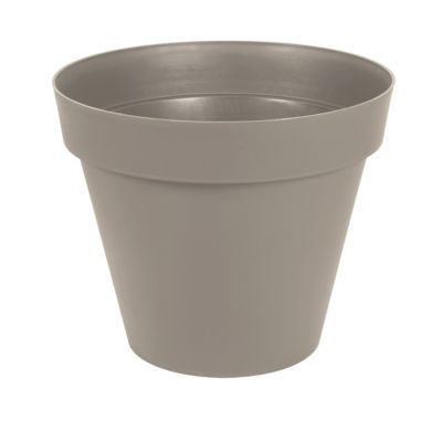 Pot rond polypropylène Eda Zen taupe Ø60 x h.47 cm