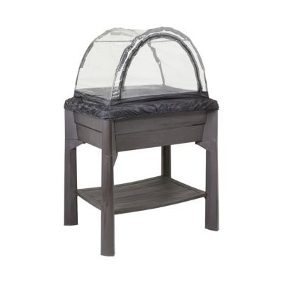 Espace potager EDA Veg&table + serre gris anthracite 79 x 59 x h.120 cm