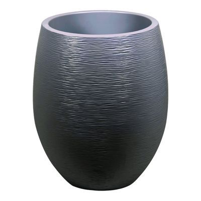 Pot rond polypropylène Eda Egg graphit anthracite Ø50 x h.60 cm