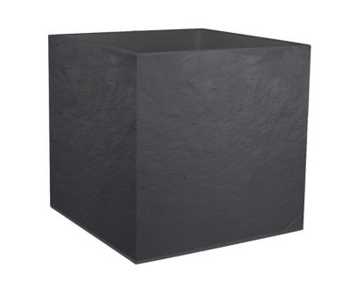 Pot carré plastique EDA Durdica anthracite 49,5 x 49,5 x h.49,5 cm