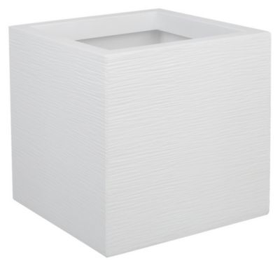 Pot carré polypropylène EDA Graphit Up blanc 29,5 x 29,5 x h.29,5 cm