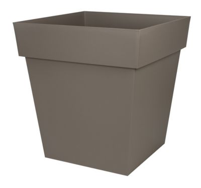 Pot carré Toscane taupe 50 cm
